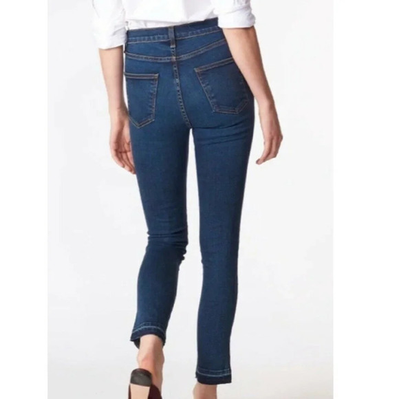 Veronica Beard 10" Debbie Frayed Dark Wash High-Rise Skinny Jeans Size 24 - Picture 5 of 7